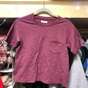 Madewell Dusty Red Pocket T-shirt size XXS